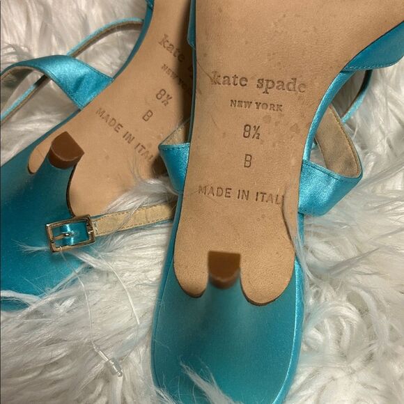 Kate Spade NY Blue Satin Rose Heels – Size 8.5 – Wedding Guest / Prom - Picture 6 of 7